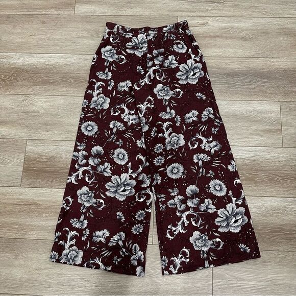 Anthropologie Linen Blend Mid Rise Wide Leg Pants Size 2 Floral Print - Picture 9 of 16